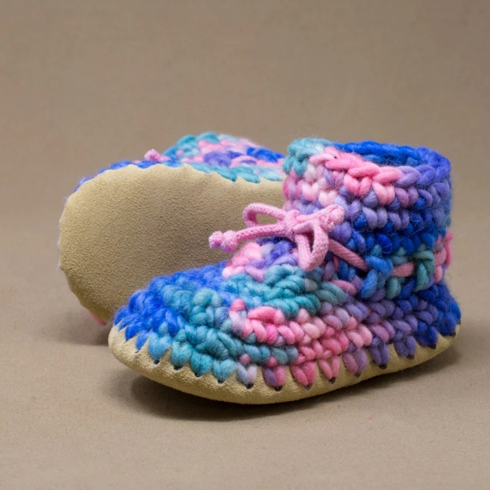Padraig Cottage Child Slipper Pink Multi Age 3-18 Months, Baby size 3-4